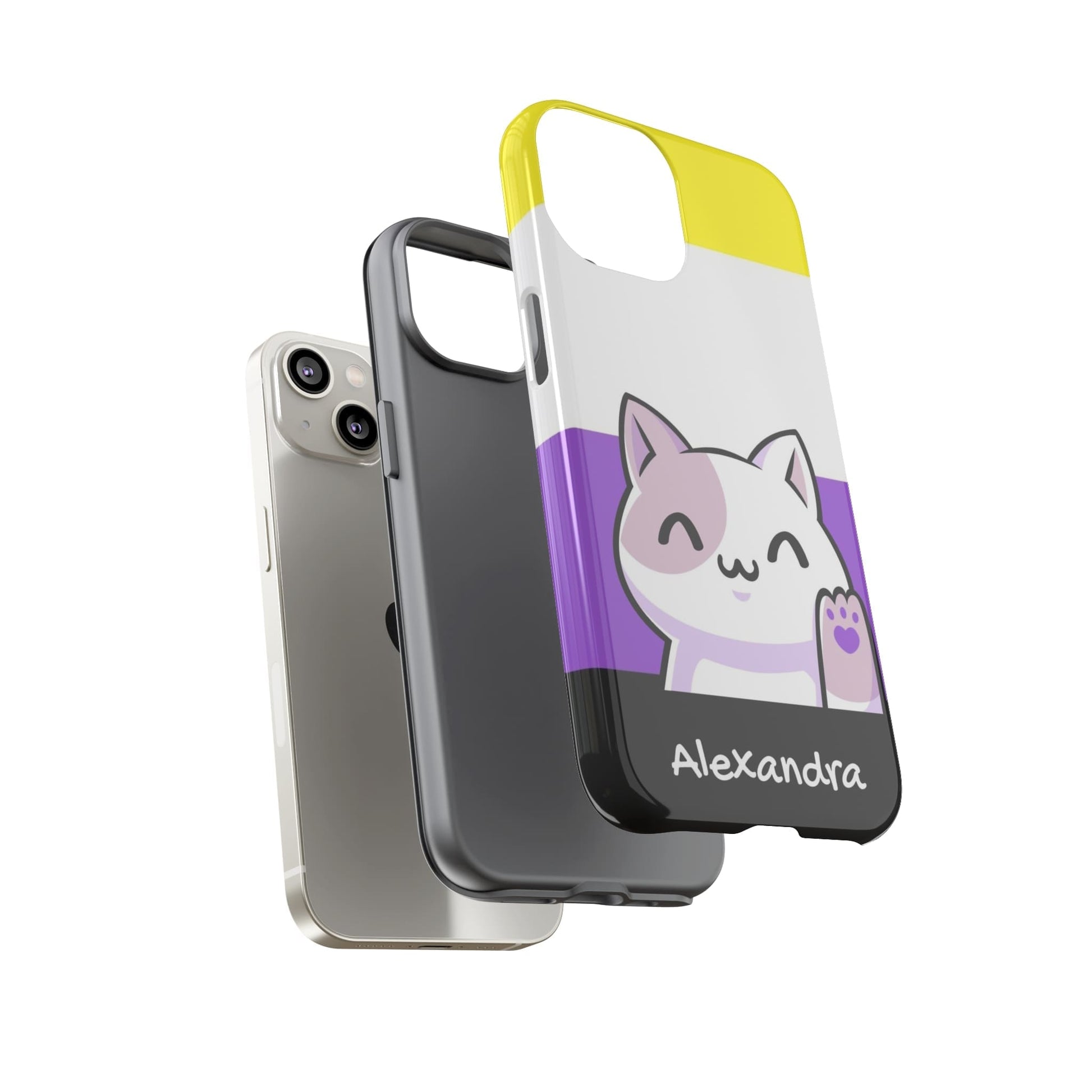 personalised nonbinary phone case, layers