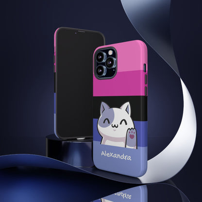 personalised omnisexual phone case kawaii cat, tilt