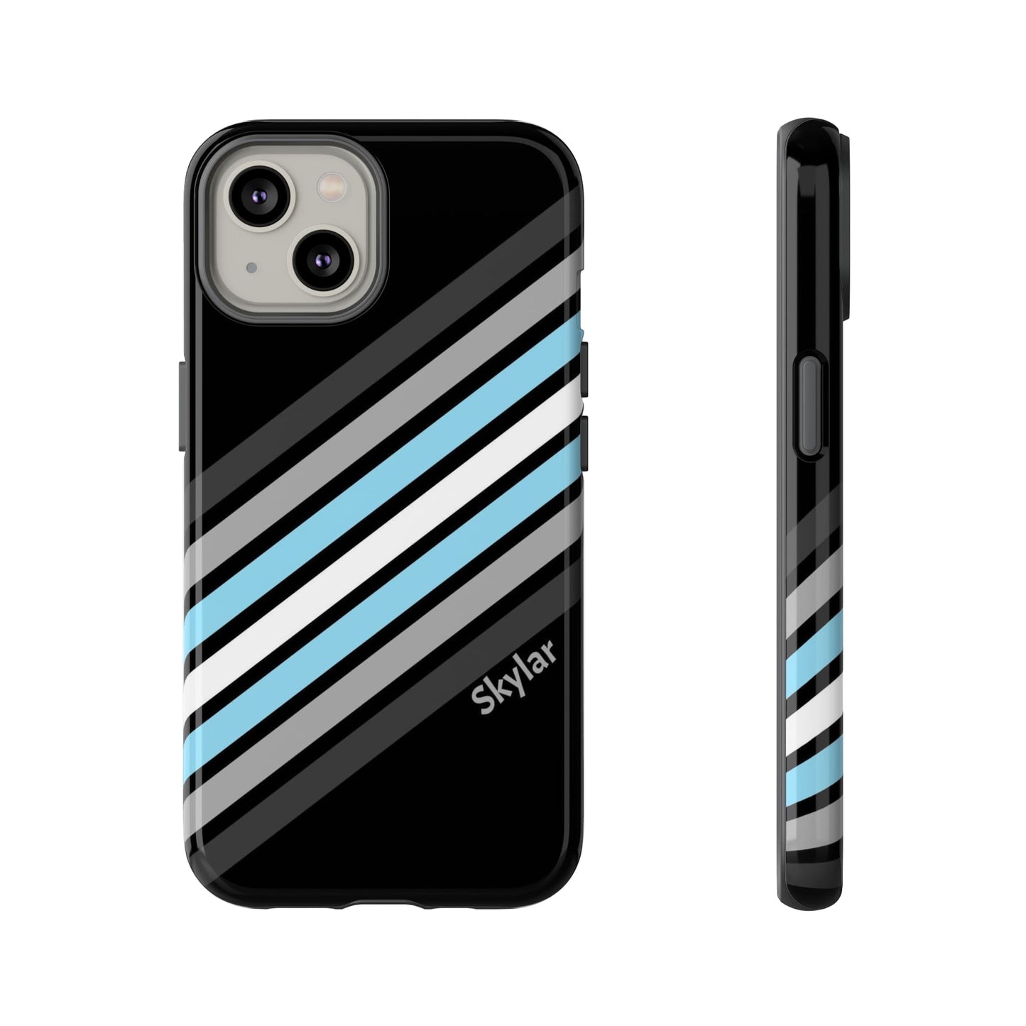 demiboy phone case, subtle demigender pride, front