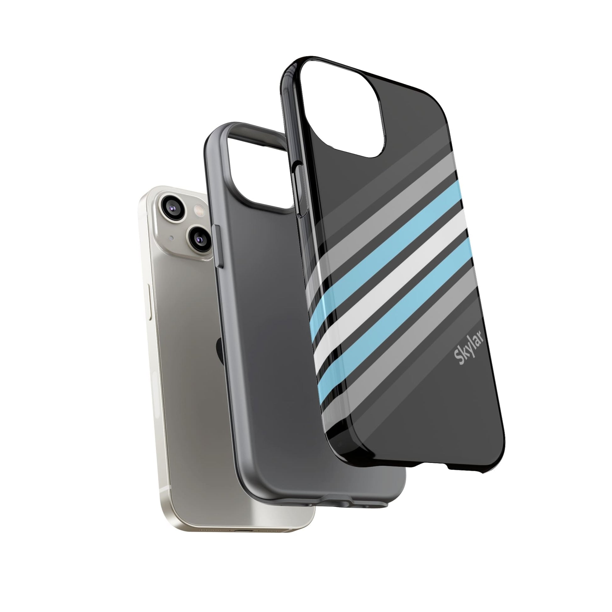 demiboy phone case, subtle demigender pride, layers