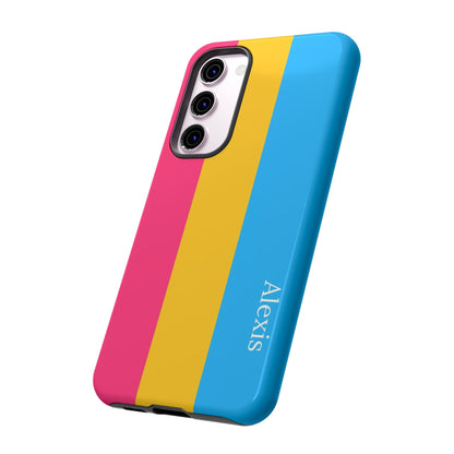 personalised pansexual flag phone case, side