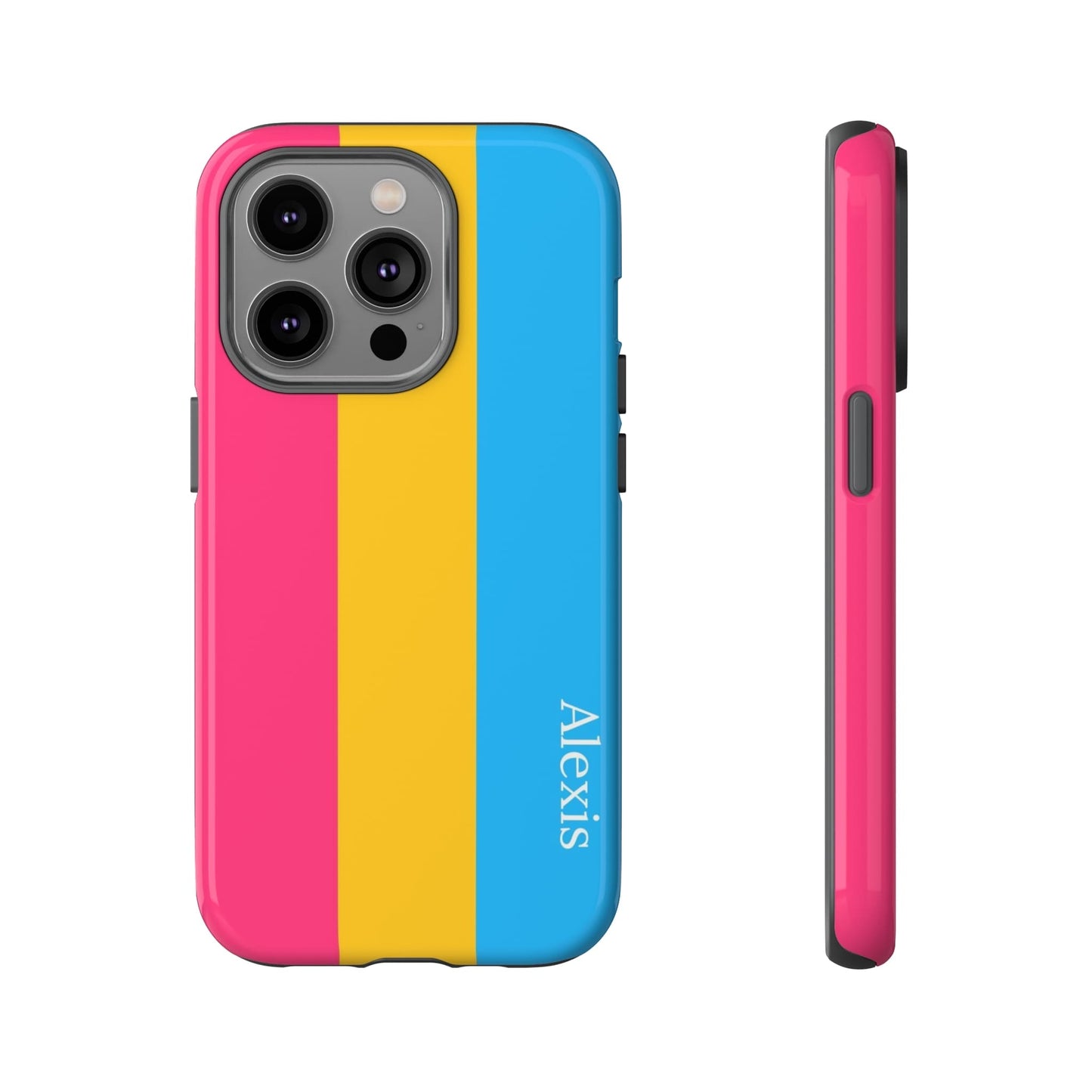 personalised pansexual flag phone case, front