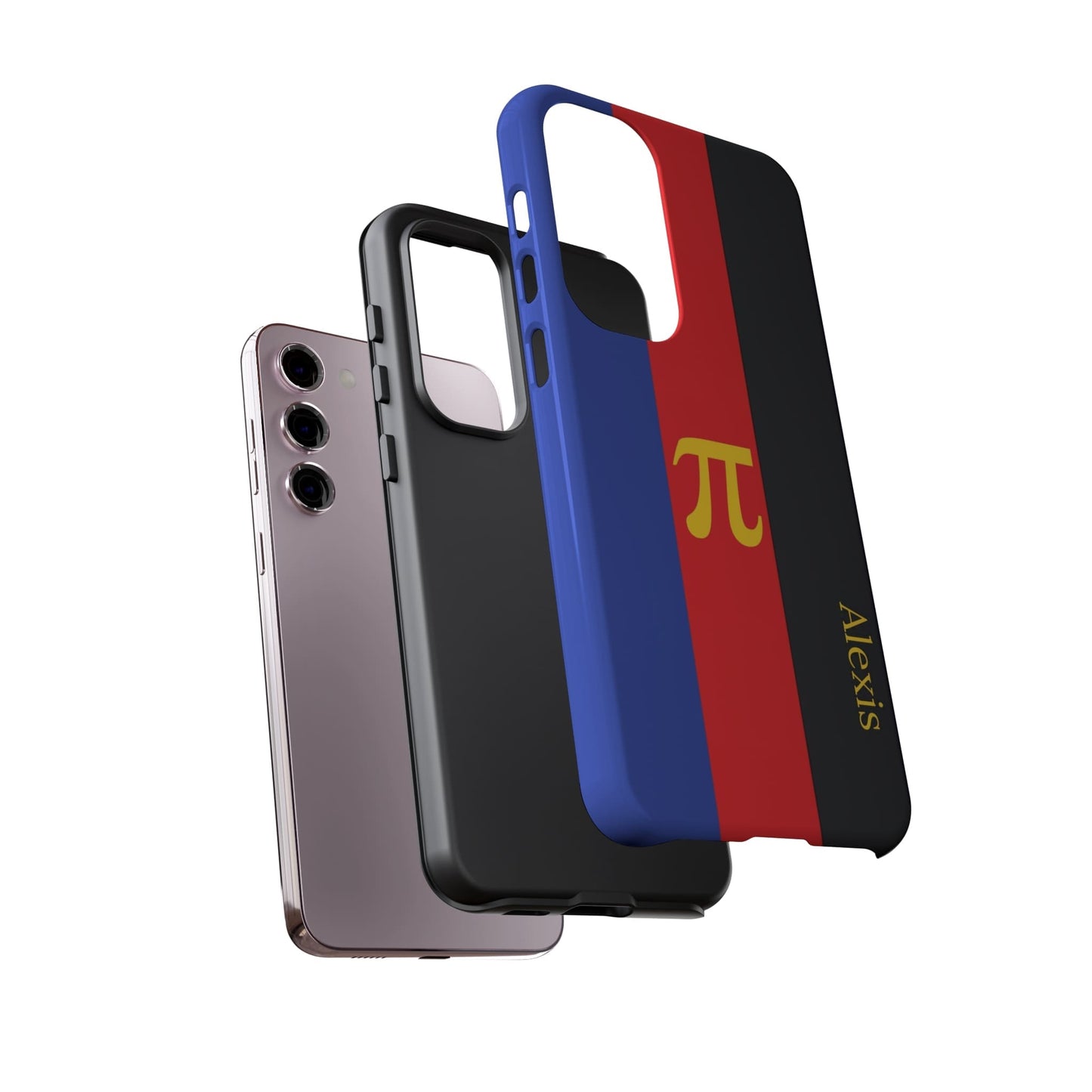 polyamory flag phone case, layers