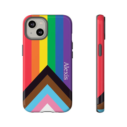 Personalised progress pride flag phone case