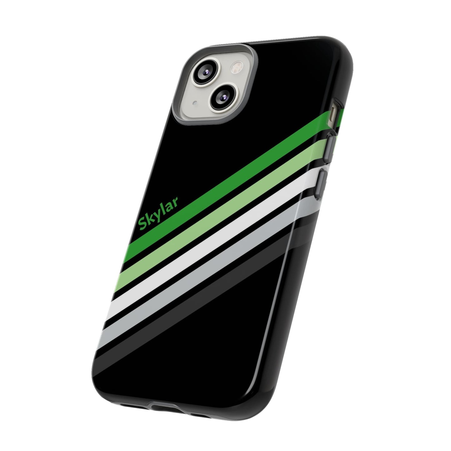 aromantic phone case, subtle aro pride, side