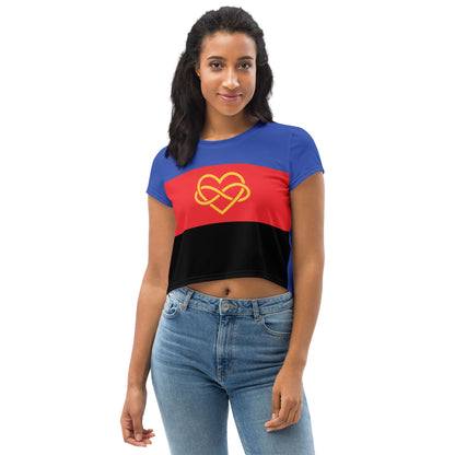 polyamory crop top, model 2