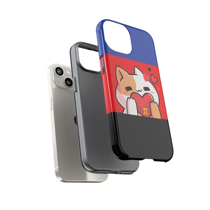 polyamory phone case kawaii cat, layers