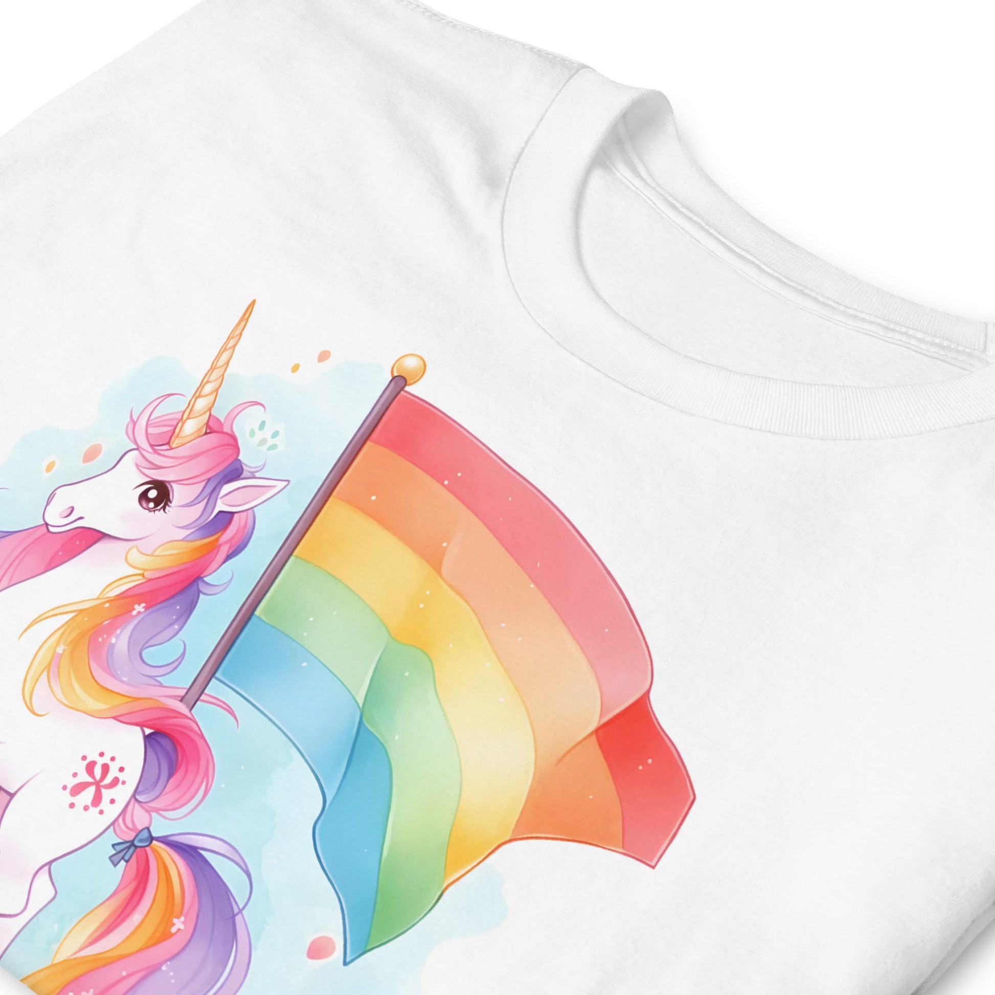 LGBTQ shirt, cute rainbow unicorn tee, zoom