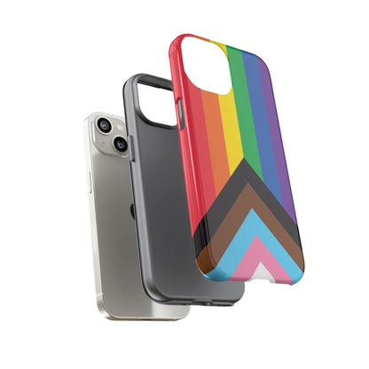 progress pride flag phone case, layers