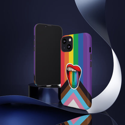 Progress pride phone case LGBTQ tongue