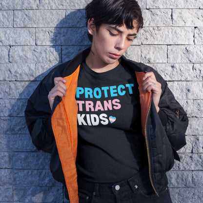 transgender shirt, protect trans kids, in use