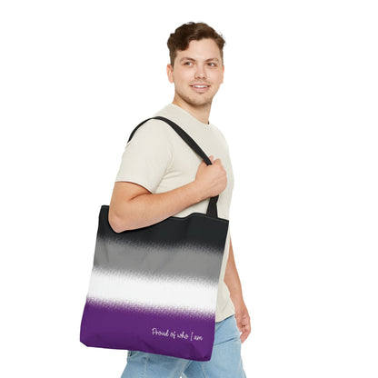 asexual flag tote bag, large