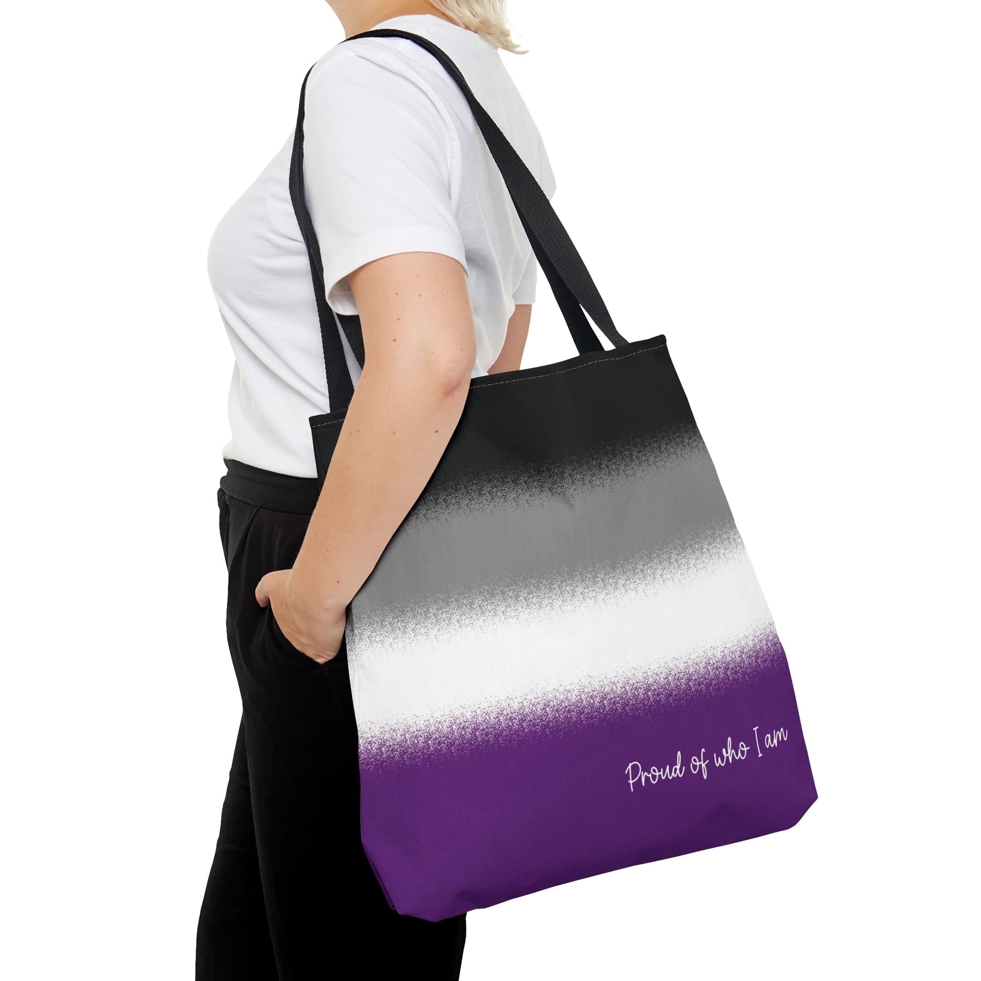 asexual flag tote bag, large