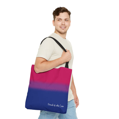 bisexual flag tote bag, large