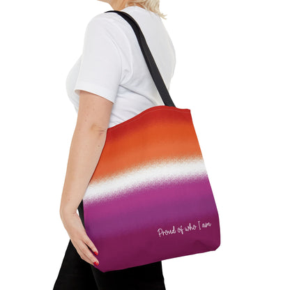 lesbian sunset flag tote bag, medium