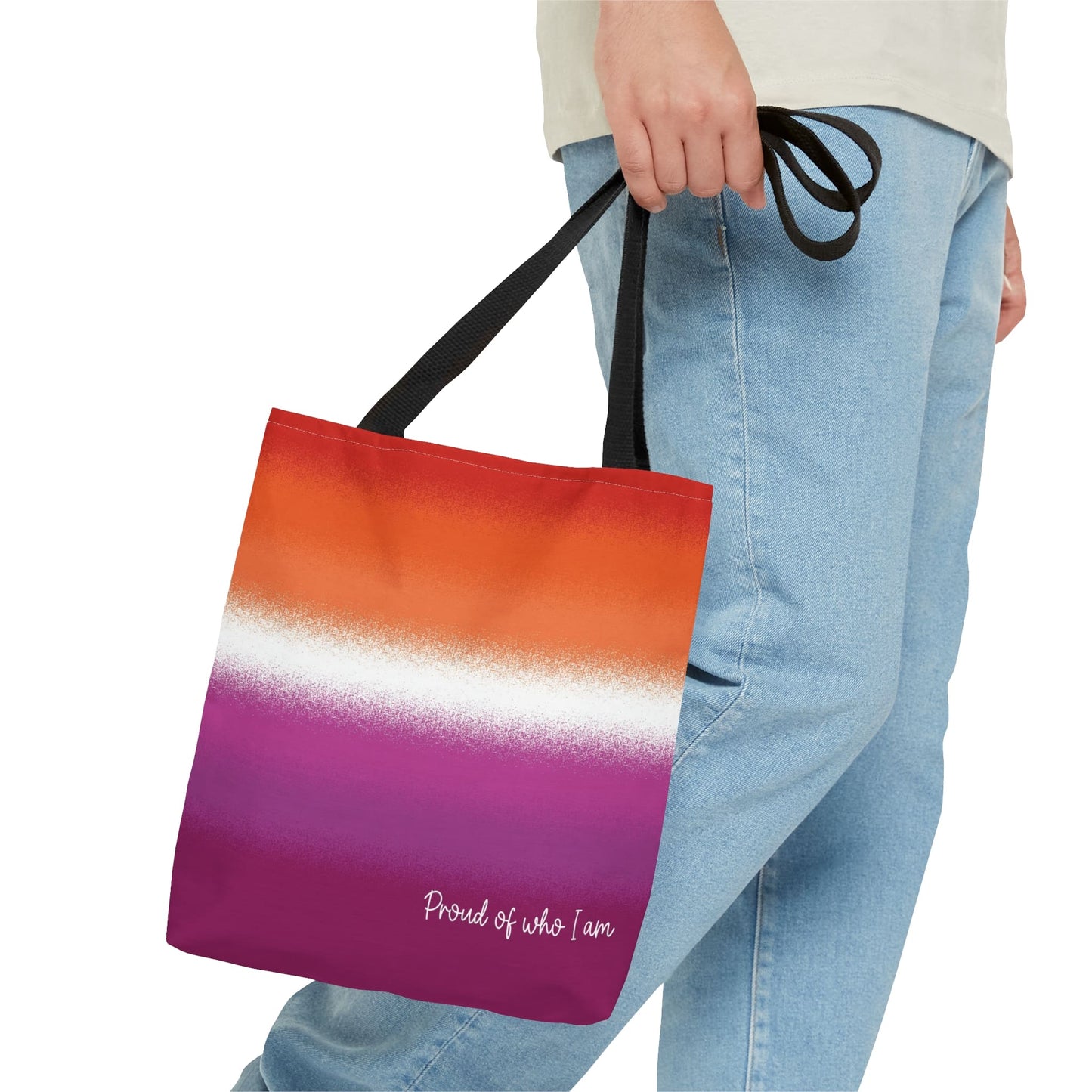 lesbian sunset flag tote bag, small