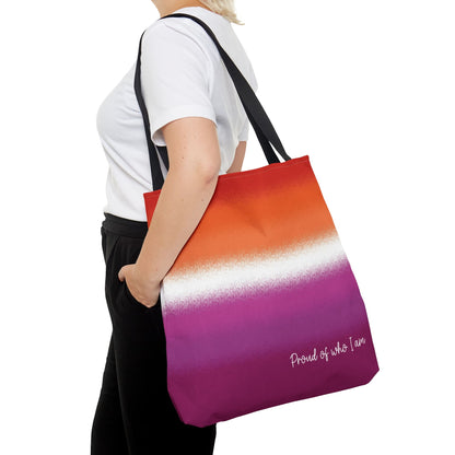 lesbian sunset flag tote bag, large