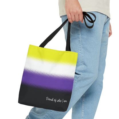 nonbinary flag tote bag, small