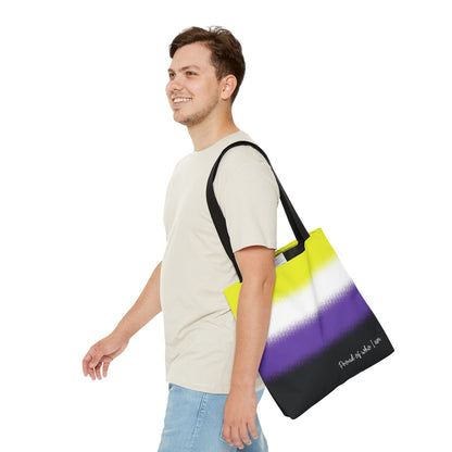 nonbinary flag tote bag, medium