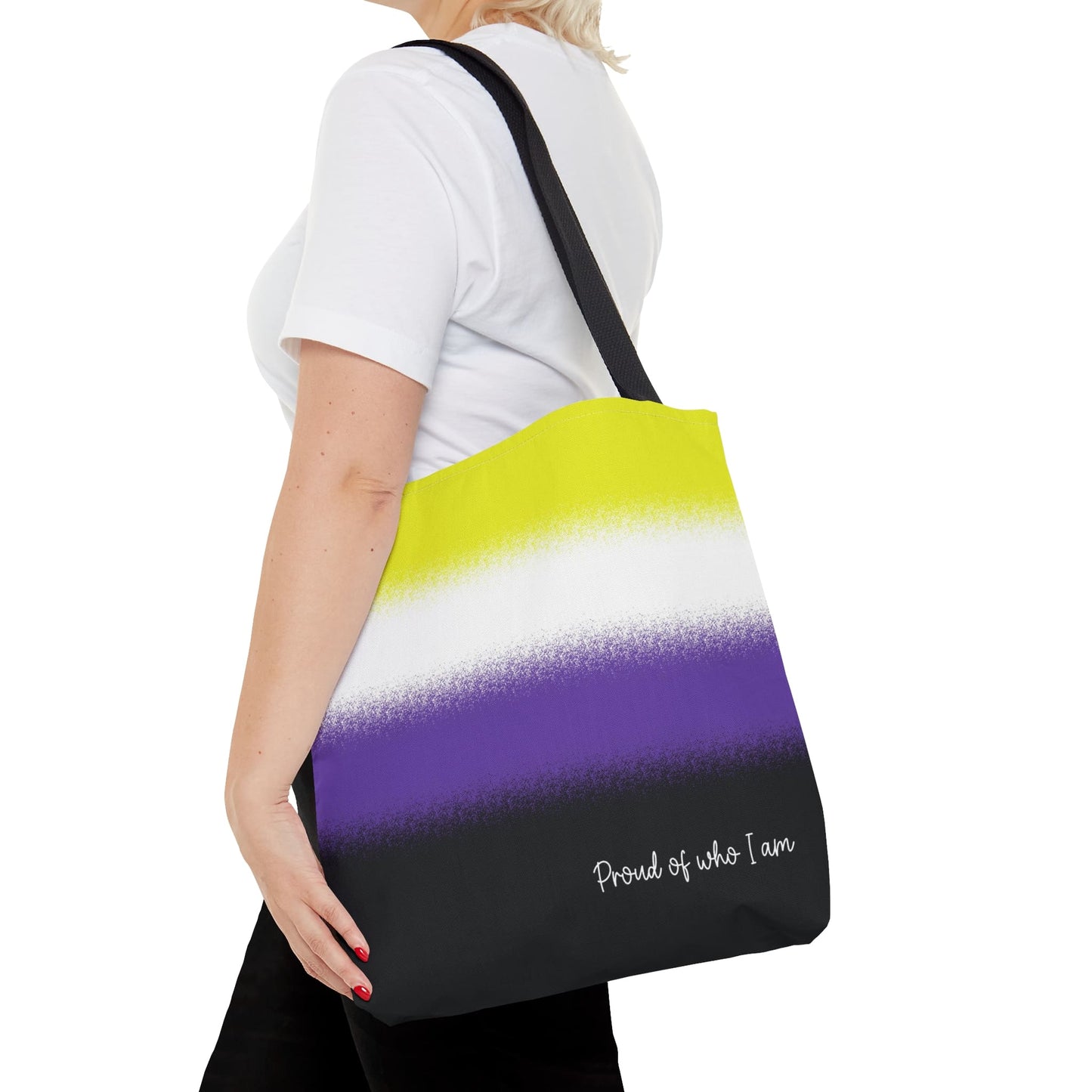 nonbinary flag tote bag, medium