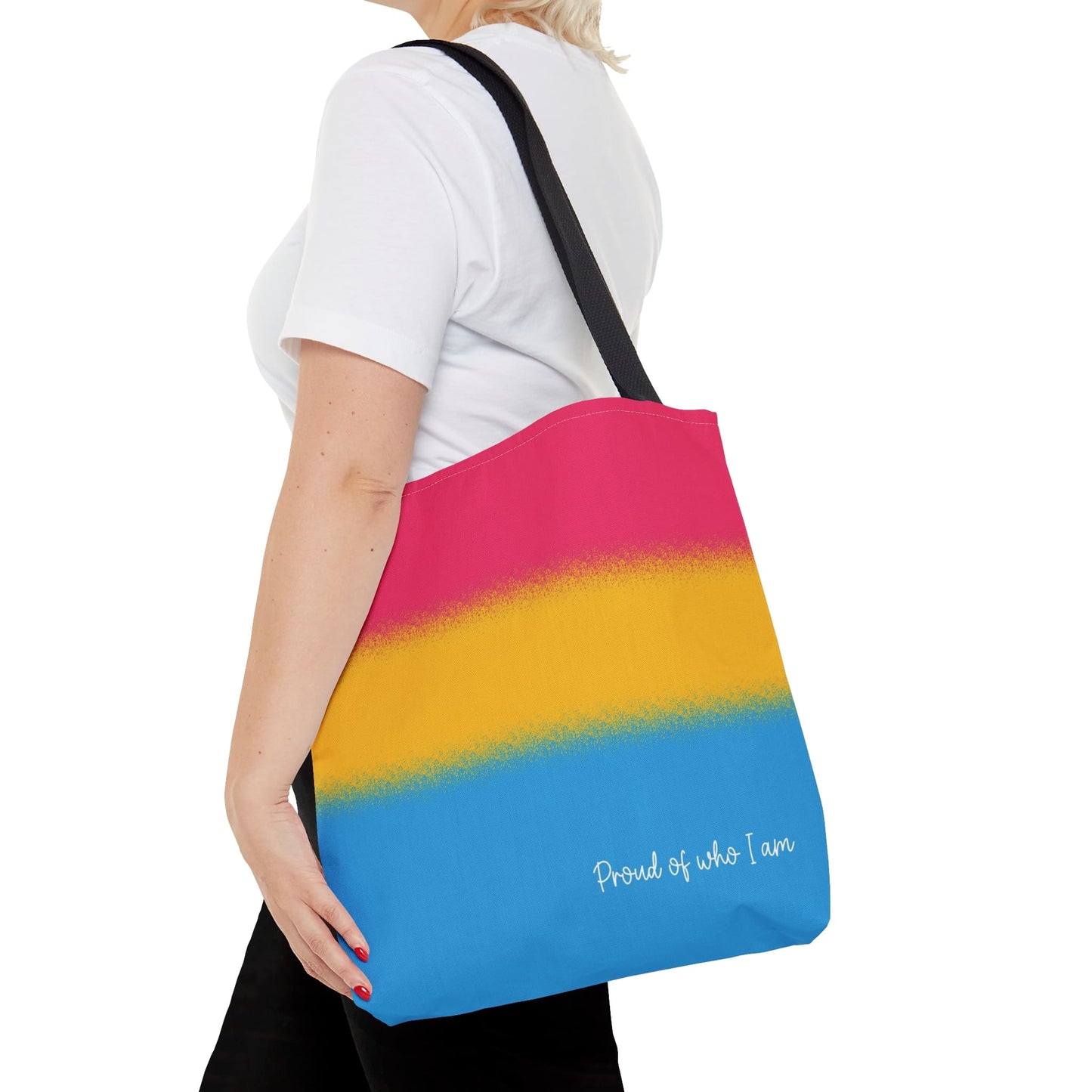 pansexual flag tote bag, medium