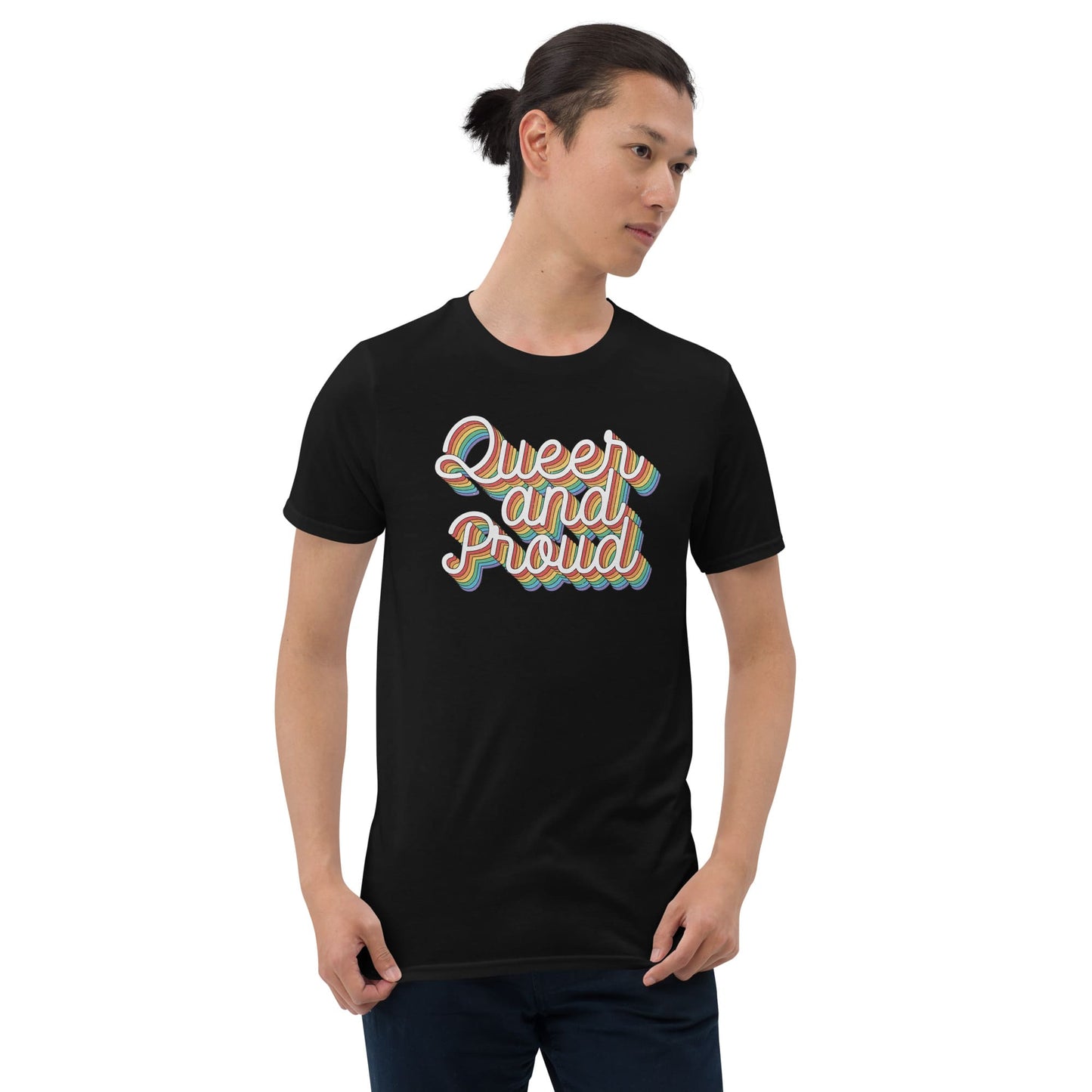 queer shirt, proud LGBT tee, model 1