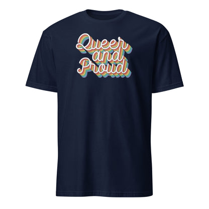 queer shirt, proud LGBT tee, navy