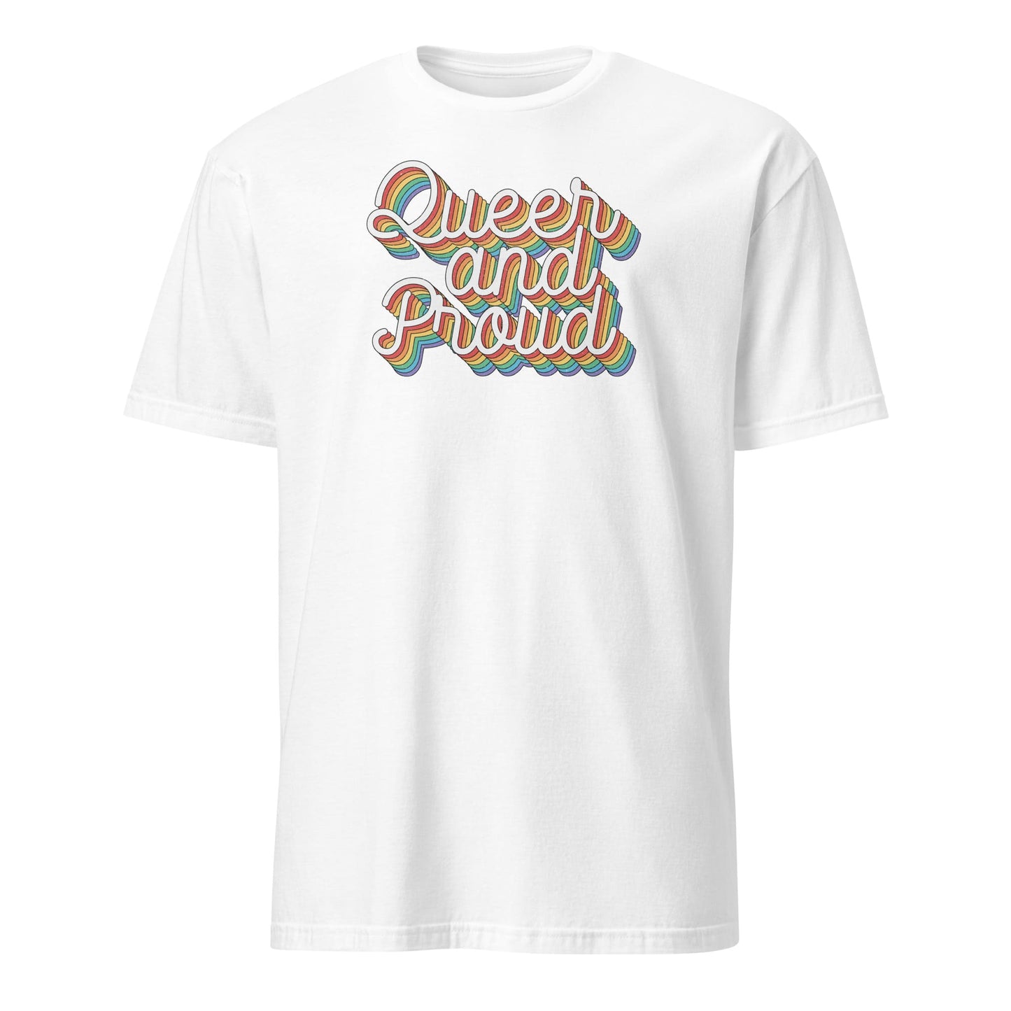 queer shirt, proud LGBT tee, white