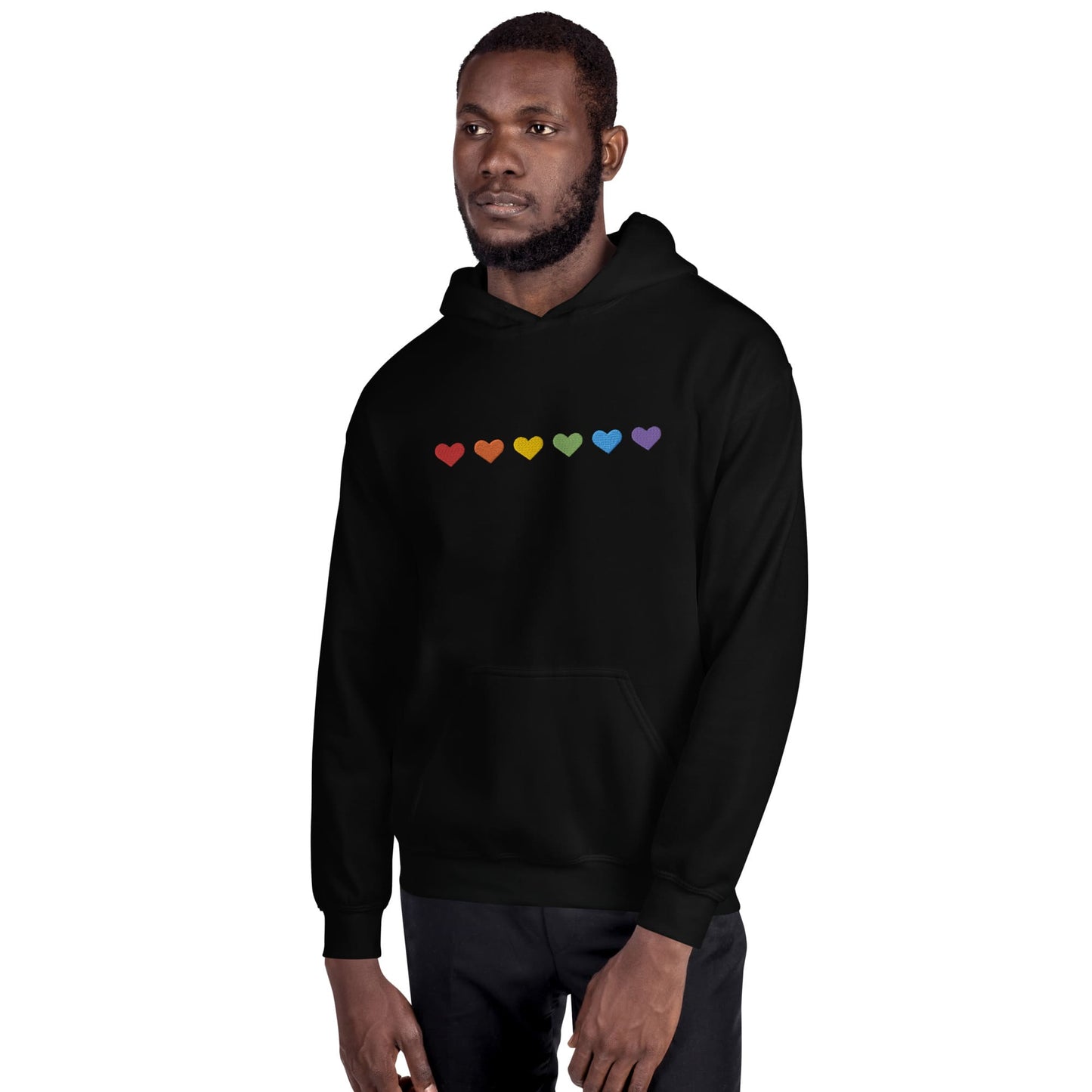 LGBT hearts pride hoodie, embroidery