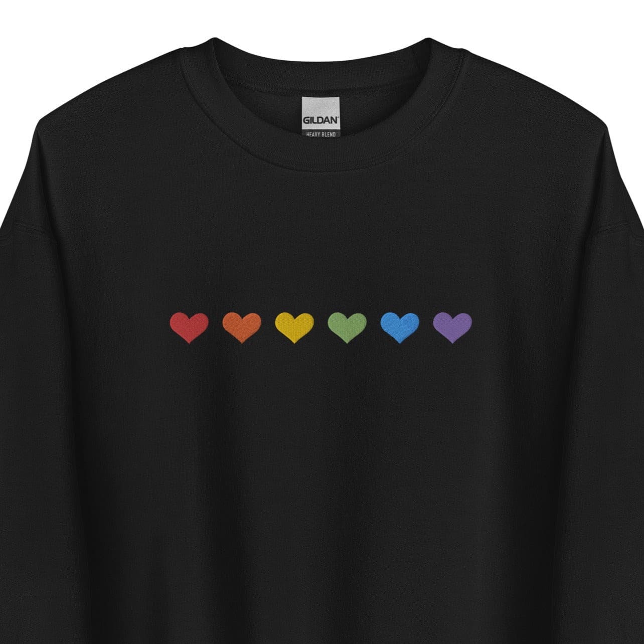 Rainbow hearts pride sweatshirt, embroidery