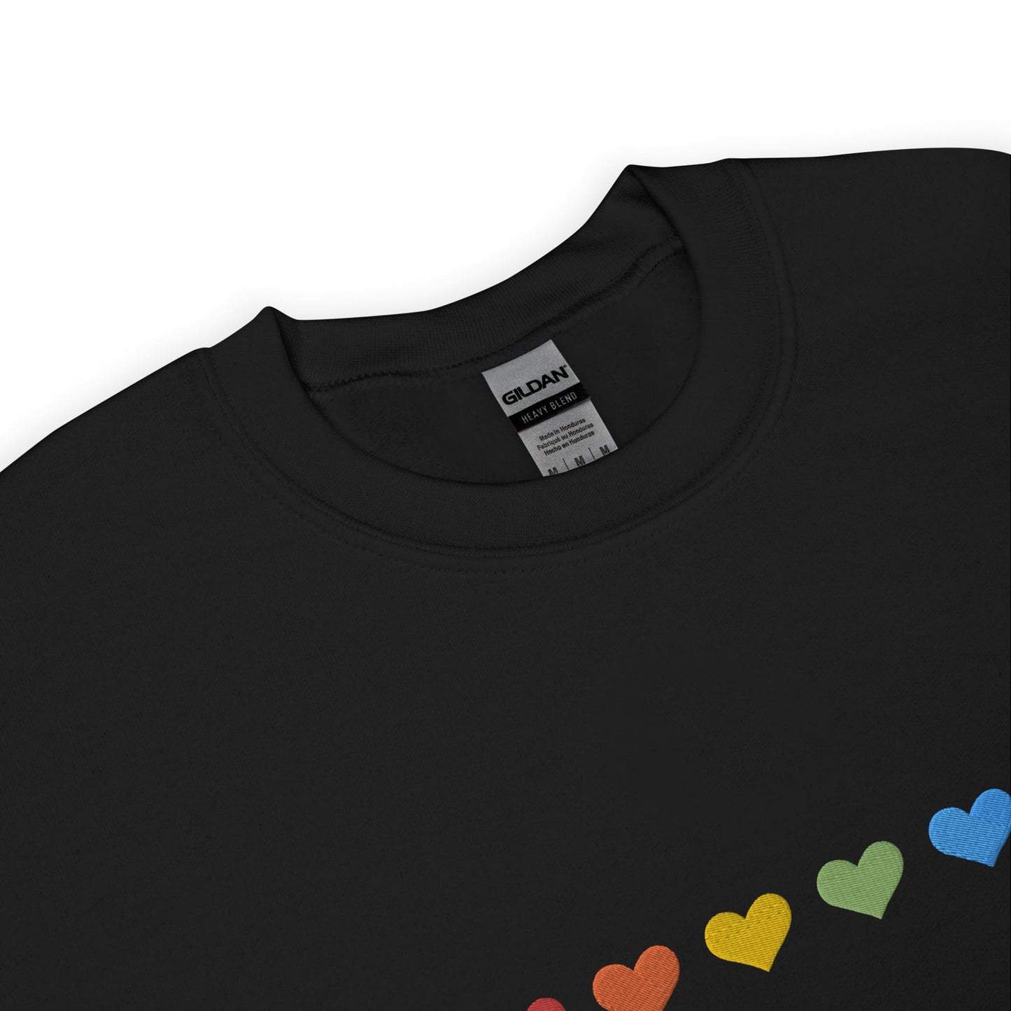 Rainbow hearts pride sweatshirt, embroidery