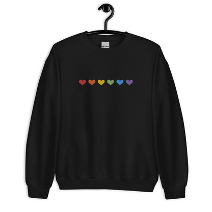 Rainbow hearts pride sweatshirt, embroidery