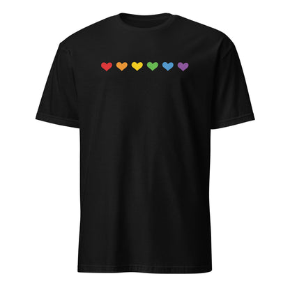 Rainbow hearts pride t shirt, hang