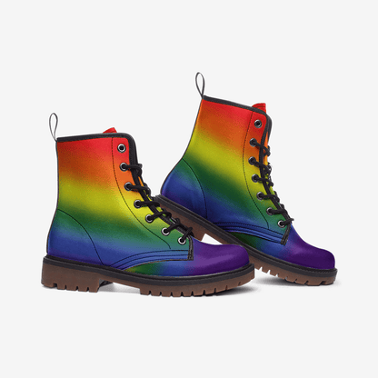 LGBTQ shoes, LGBT pride combat boots, side
