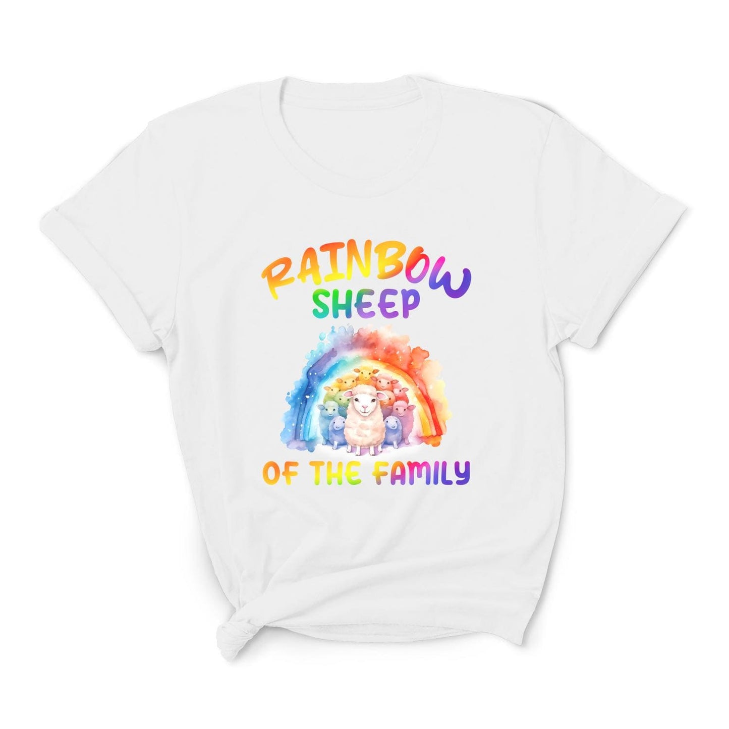 LGBT pride shirt, rainbow sheep of the family tee, main