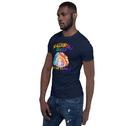 LGBT pride shirt, rainbow sheep of the family tee, model 1