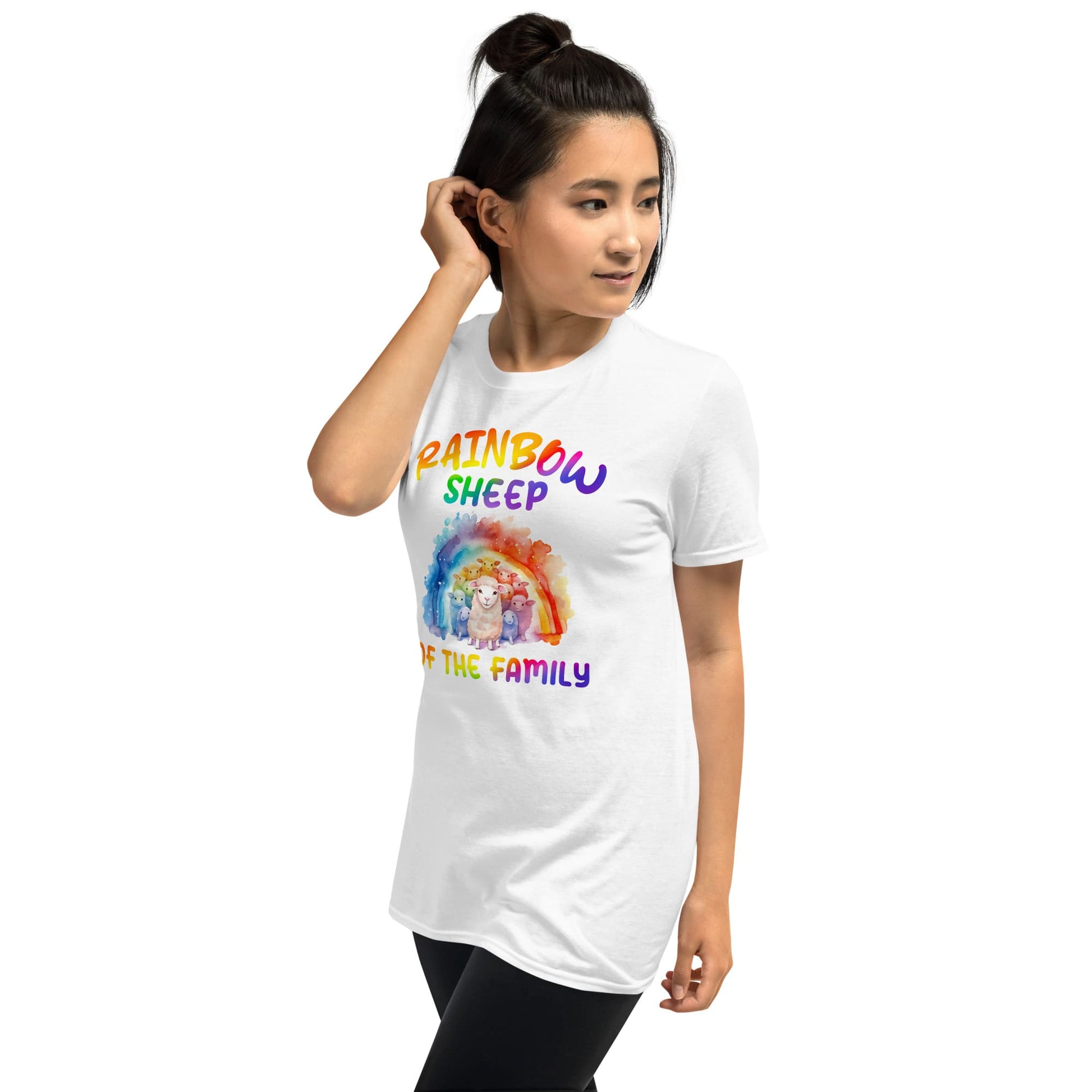 LGBT pride shirt, rainbow sheep of the family tee, model 3