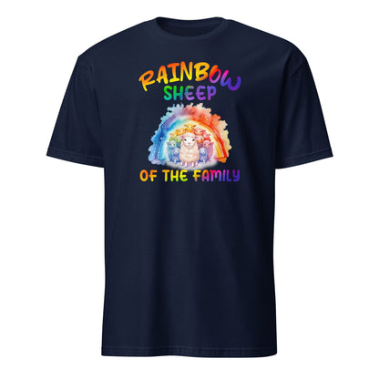 LGBT pride shirt, rainbow sheep of the family tee, navy