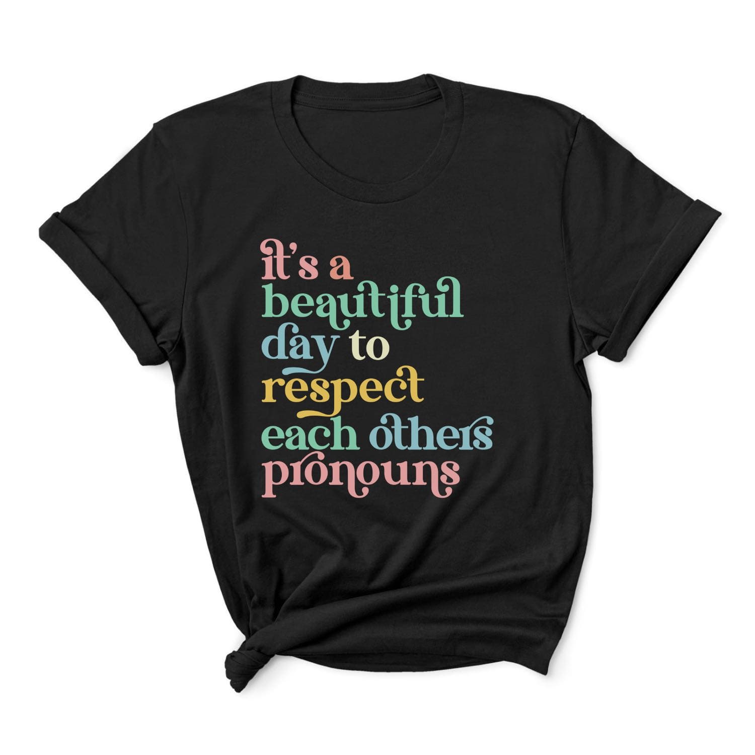 non binary shirt, respect pronouns tee, main