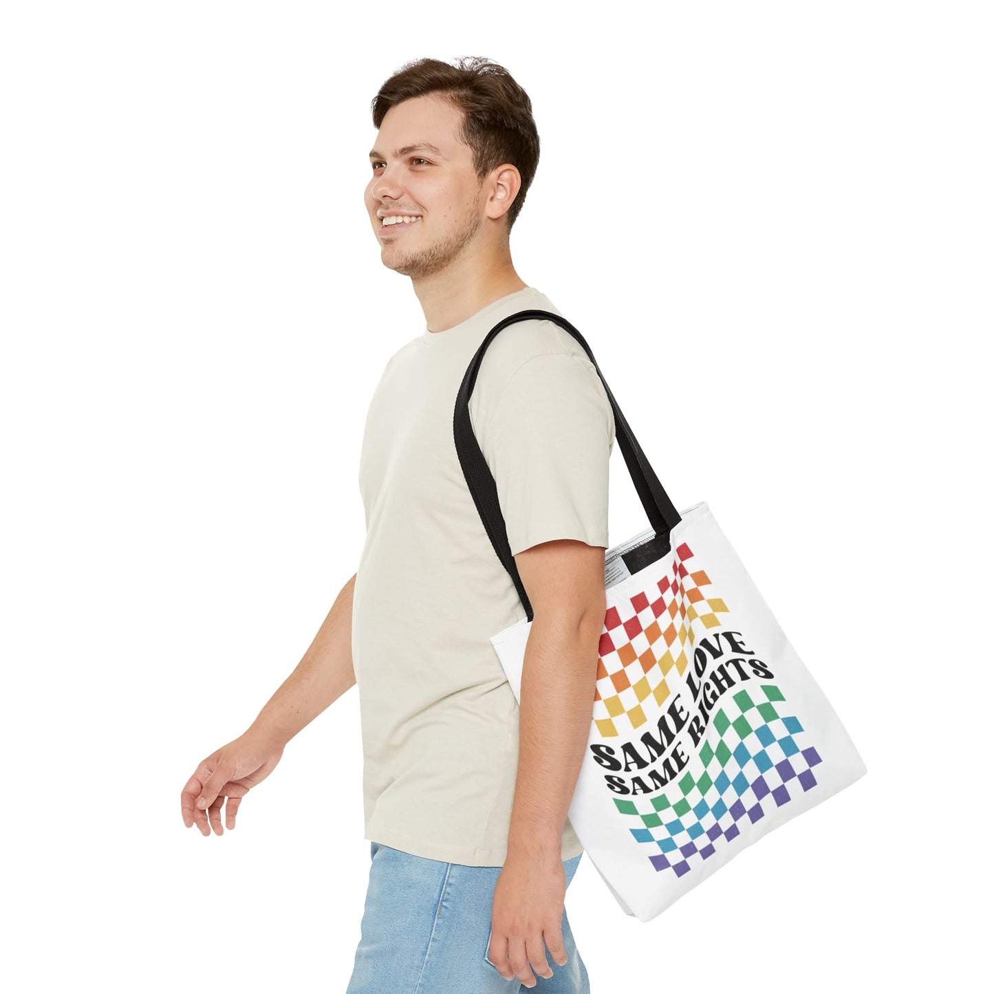 LGBTQ tote bag, same love same rights pride bag, medium