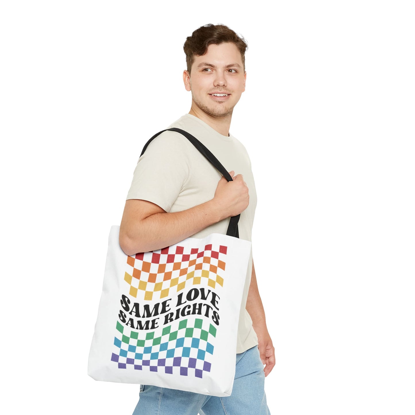 LGBTQ tote bag, same love same rights pride bag, large