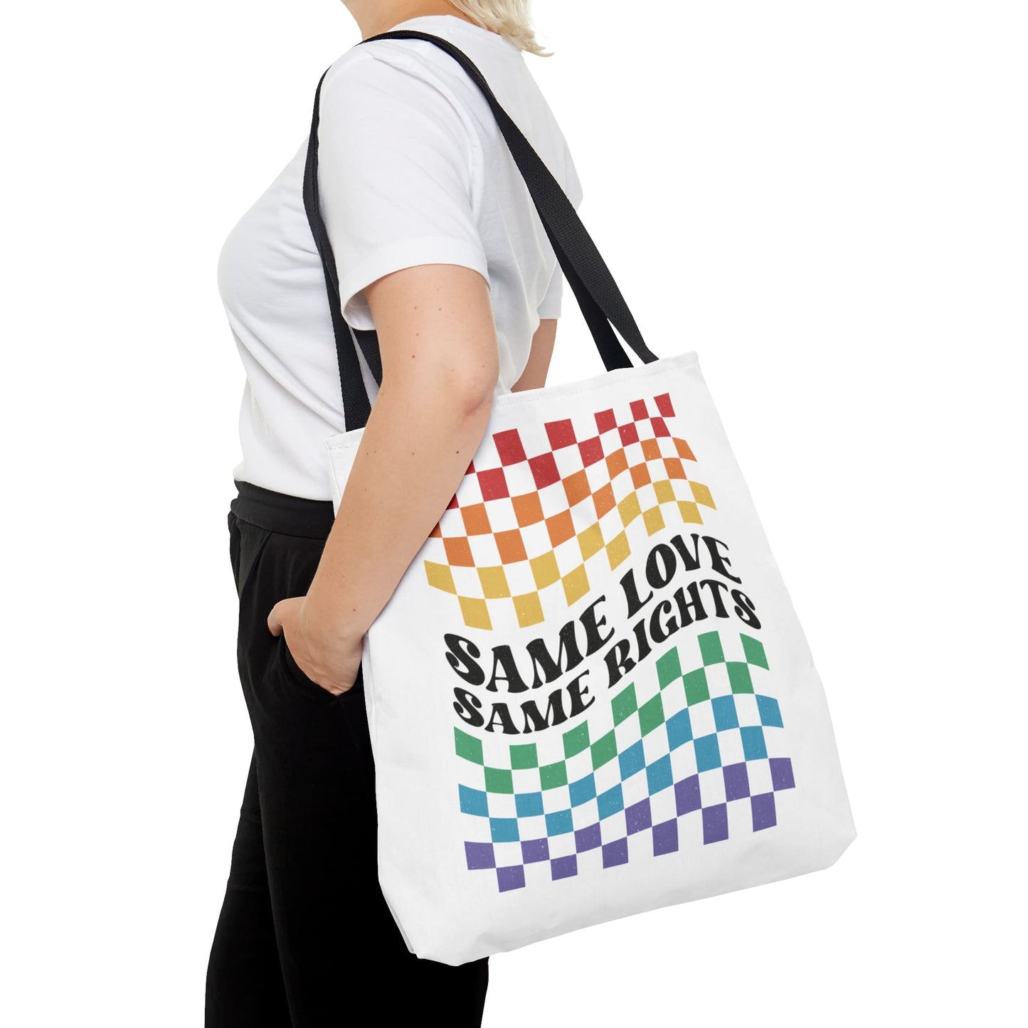 LGBTQ tote bag, same love same rights pride bag, large