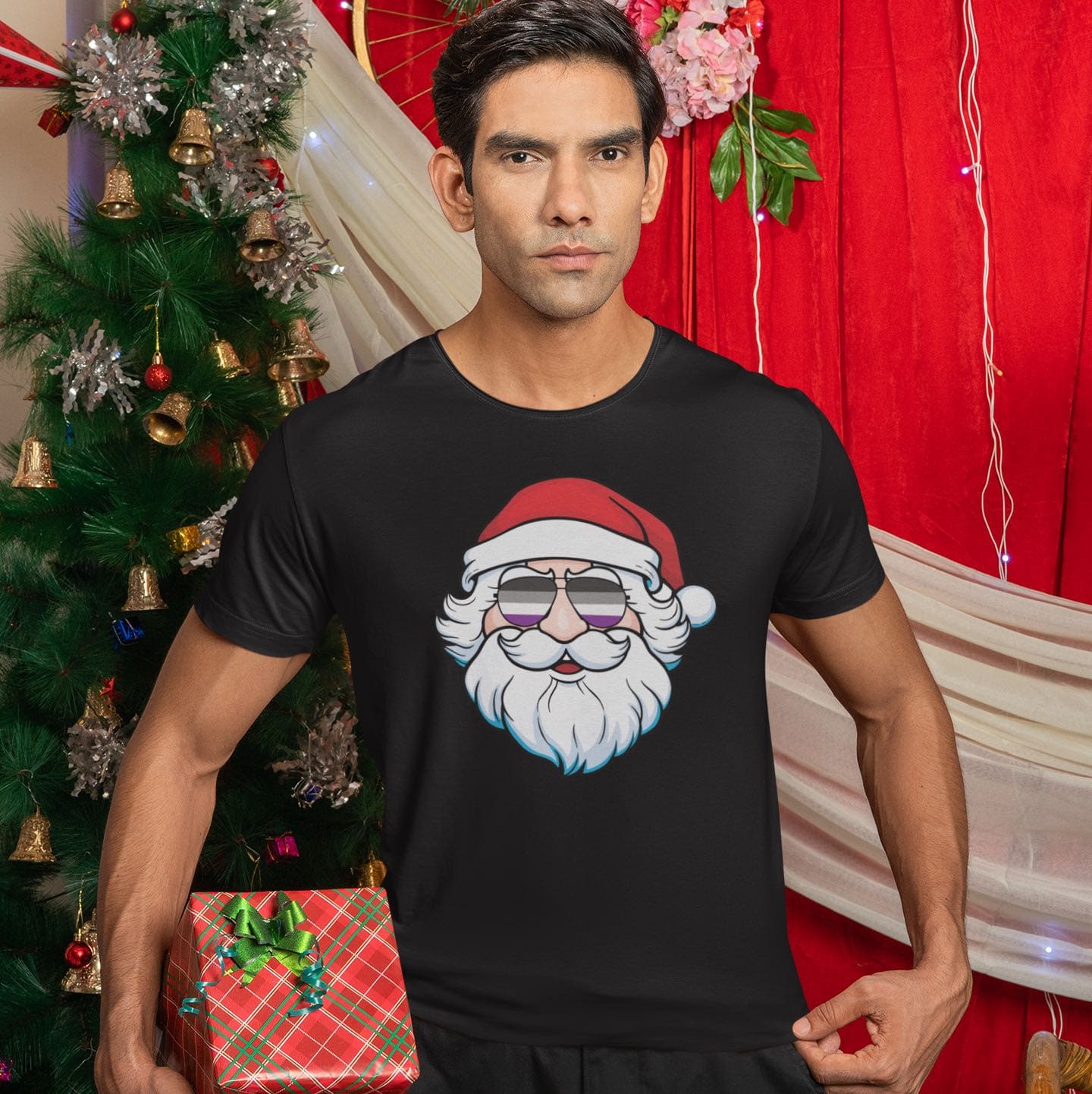 Funny santa claus ace pride tee