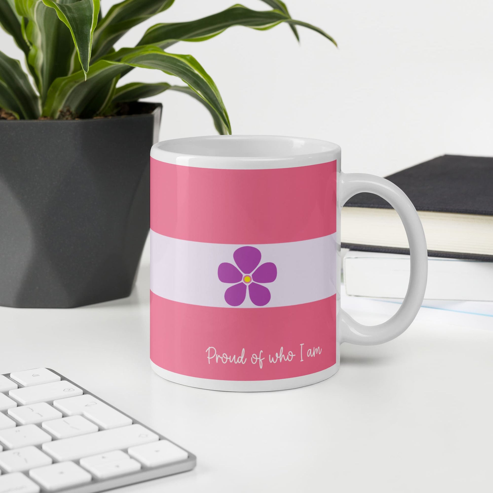 sapphic coffee mug on desk