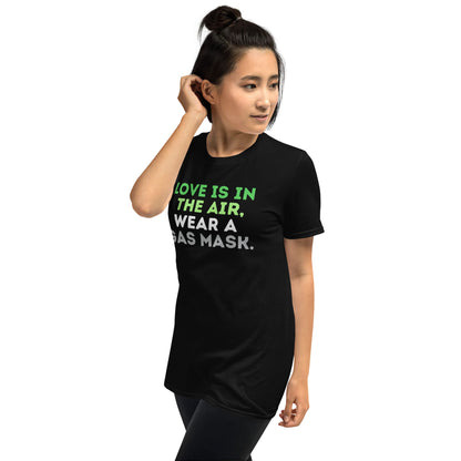 aromantic shirt, funny quote in aro pride colors, model 2