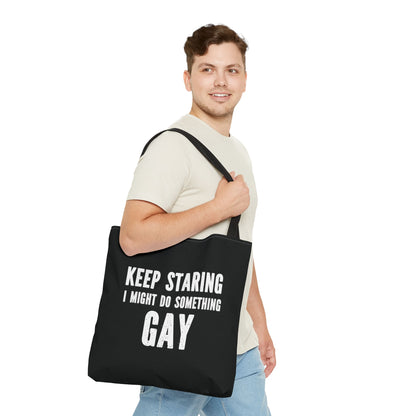 funny gay tote bag, large