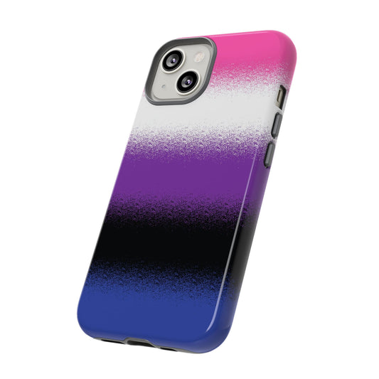 Genderfluid phone case sprayed flag, side