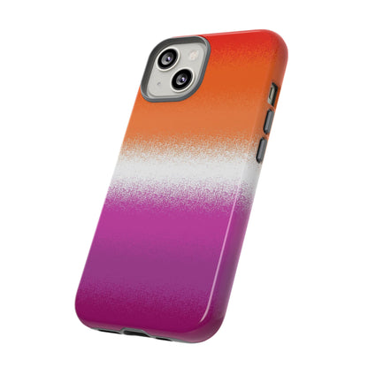 Lesbian phone case sprayed sunset flag, side