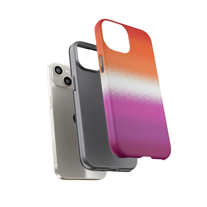 Lesbian phone case sprayed sunset flag, layers