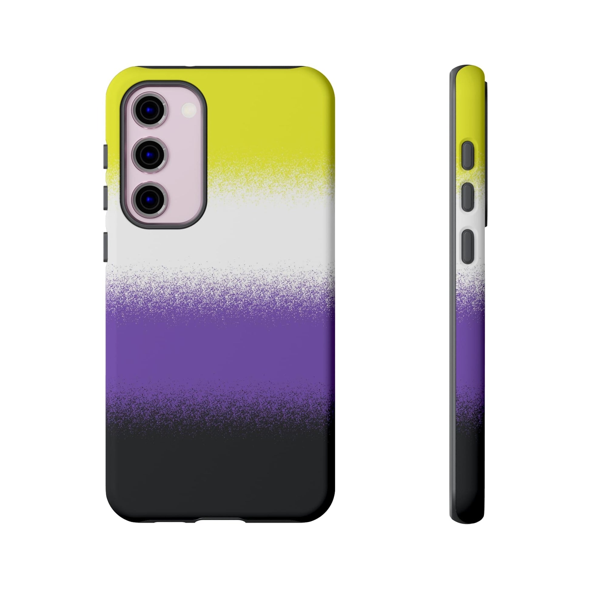 Nonbinary phone case sprayed flag